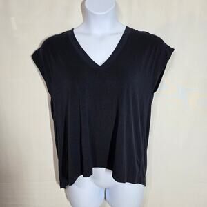 Athleta Black Momentum V-neck Open Back Tank Top Medium